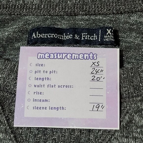 ABERCROMBIE Dark Gray Shirt Size XS Heather Soft Long Sleeve Lightweight Casual - Picture 2 of 5